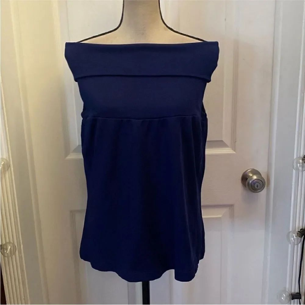 Moschino Cheap& Chic Chic Off-Shoulder Navy Blouse, US10